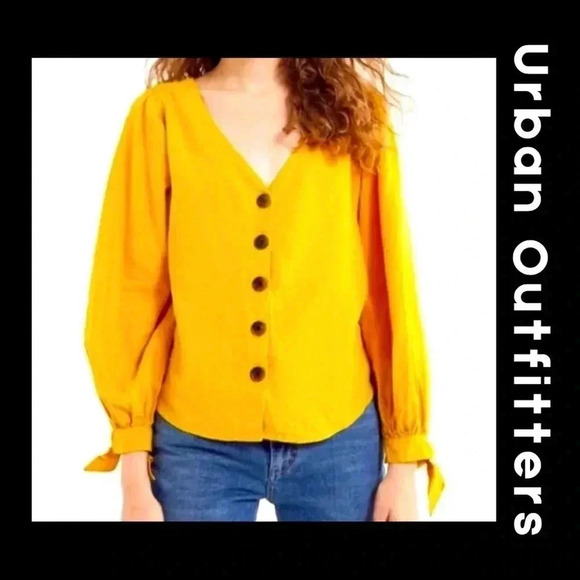 Urban Outfitters Linen Blend Boho Button front Blouse / shirt ❤️ - Picture 1 of 10